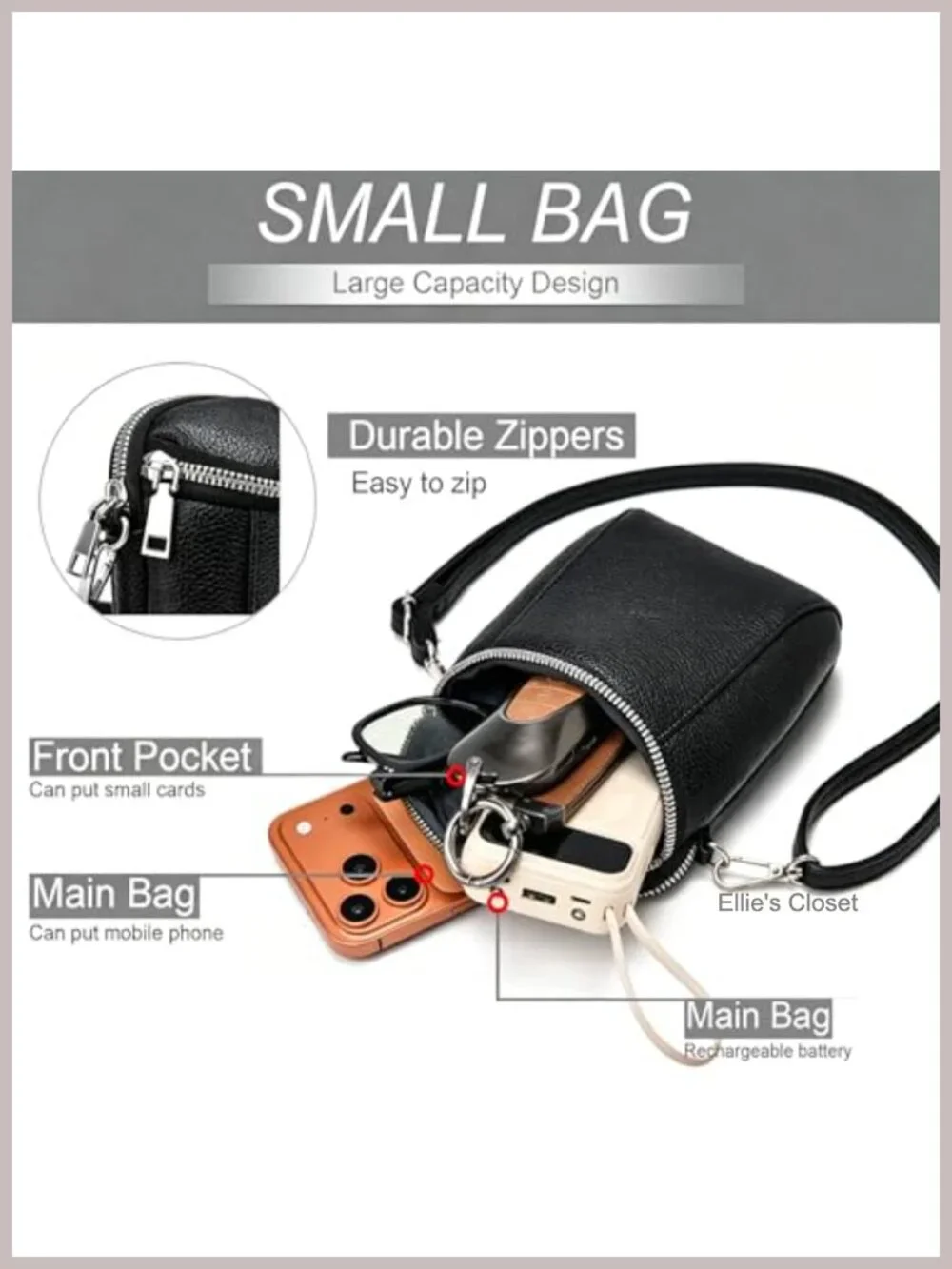 Small Crossbody Bag for Women PU Leather Mini Shoulder Bag Wallet Phone Pouch